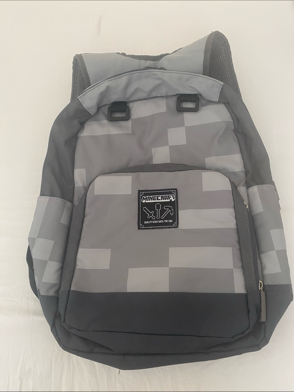 Men's Gray Pixel-Pattern Backpack